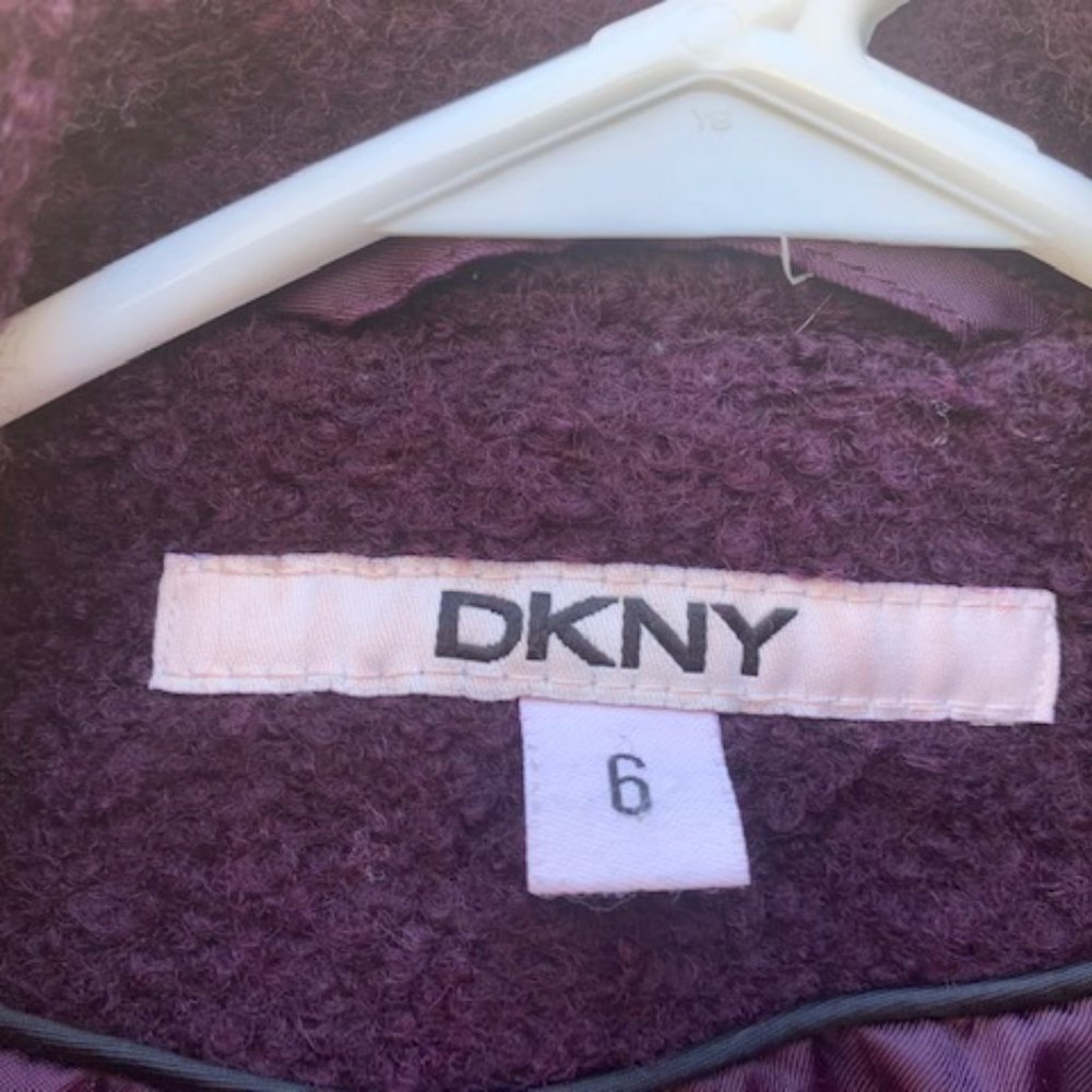 DKNY double breasted plum peacoat size 6 - Picture 9 of 11